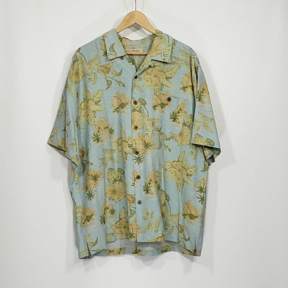 Island Republic  Silk Blend  Floral Hawaiian Button Front Shirt  XXL - Picture 1 of 5